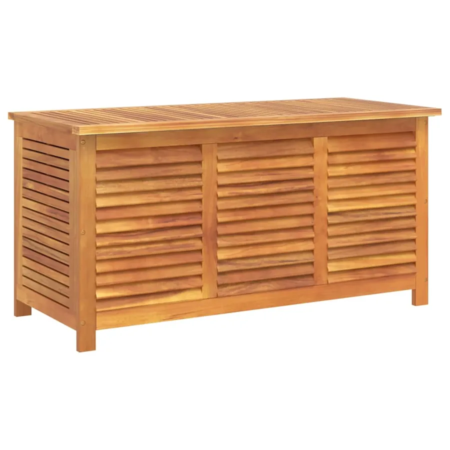 Boîte de rangement de jardin persiennes 113x50x56cm bois acacia - 2