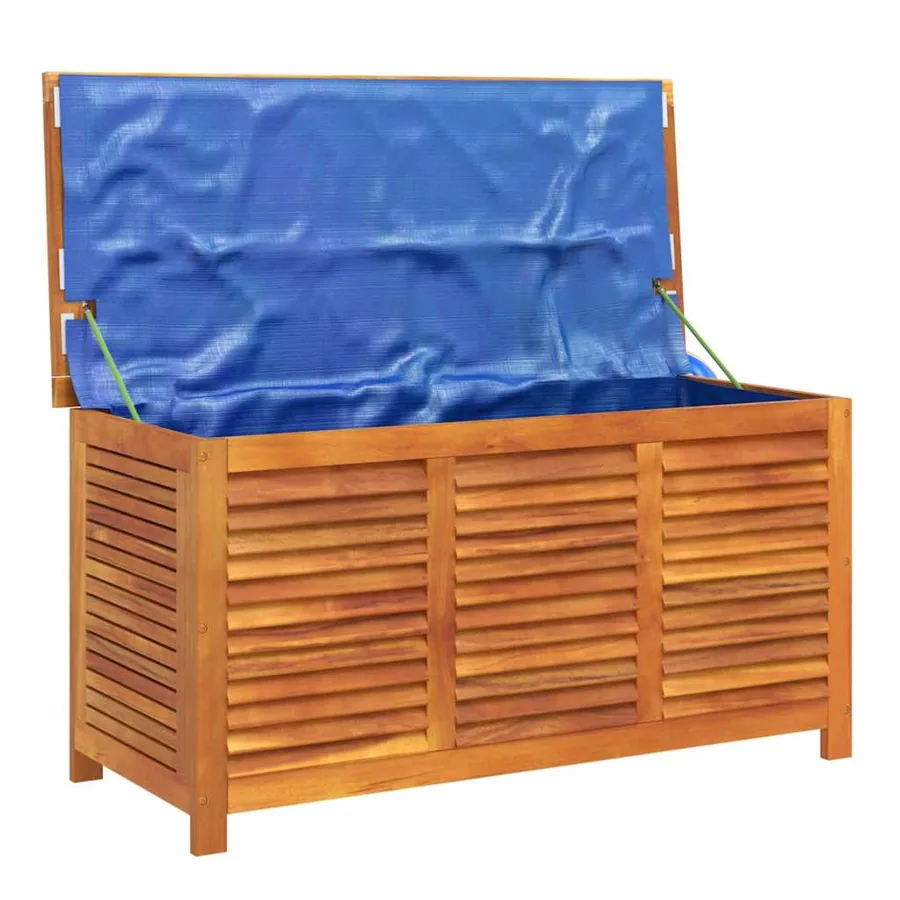 Boîte de rangement de jardin persiennes 113x50x56cm bois acacia - 7