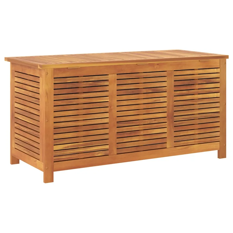 Boîte de rangement de jardin persiennes 113x50x56cm bois acacia - 9