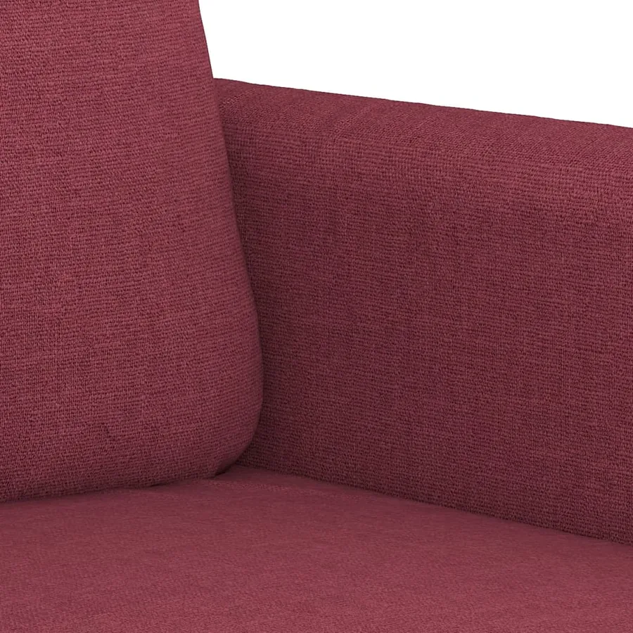 Ensemble de canapés 3 pcs avec coussins Rouge bordeaux Tissu - 6