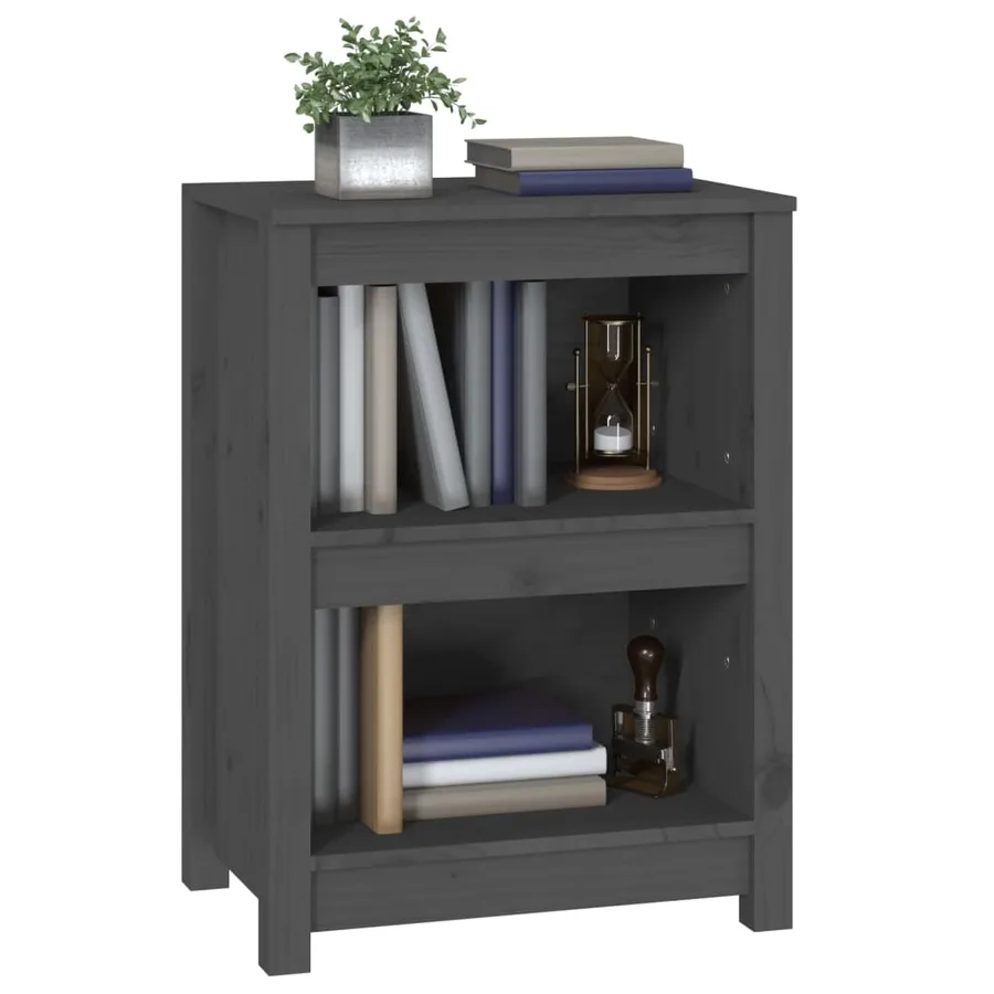 Bibliothèque Gris 50x35x68 cm Bois de pin massif - 4