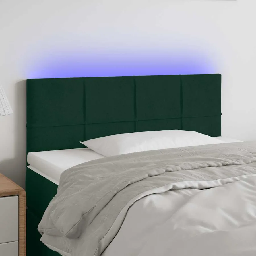 Tête de lit à LED Vert foncé 80x5x78/88 cm Velours