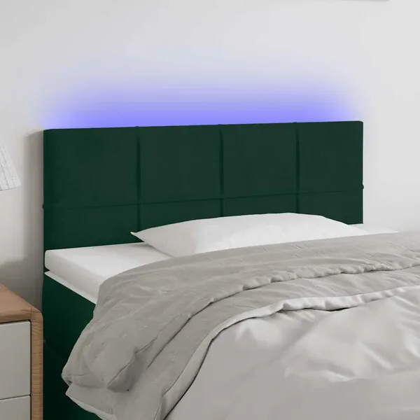 Tête de lit à LED Vert foncé 80x5x78/88 cm Velours