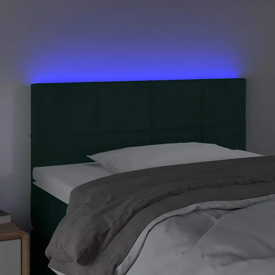 Tête de lit à LED Vert foncé 80x5x78/88 cm Velours - 3