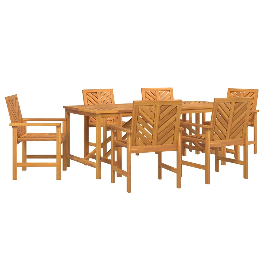 Ensemble de salle à manger pour jardin 7 pc Marron - 2