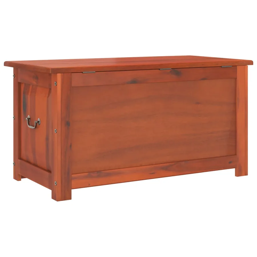 Coffre de rangement avec couvercle marron bois massif d'acacia - 6