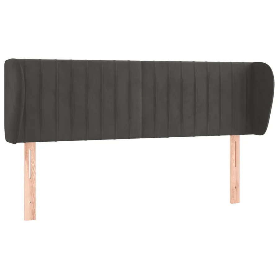Tête de lit avec oreilles Gris foncé 147x23x78/88 cm Velours - 2
