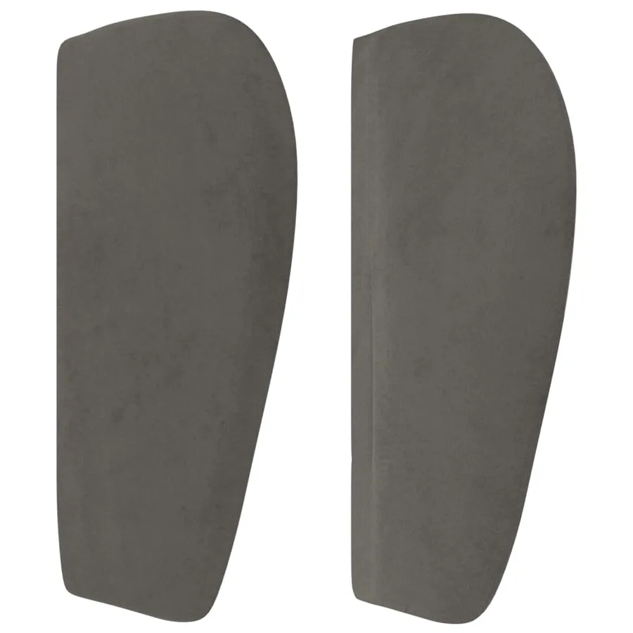 Tête de lit avec oreilles Gris foncé 147x23x78/88 cm Velours - 4