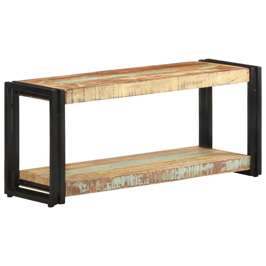 Meuble TV 90x30x40 cm Bois de récupération massif - 9