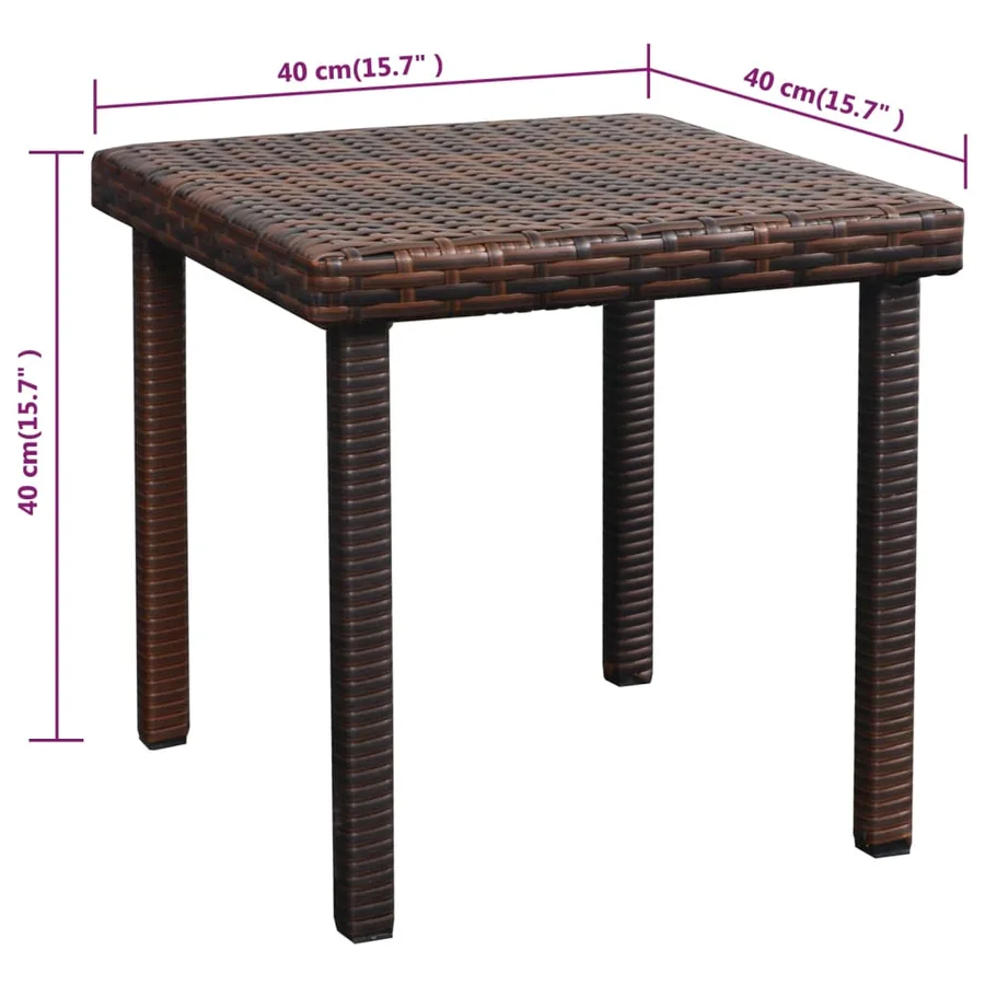 Chaise longue avec coussin et table Résine tressée Marron - 11