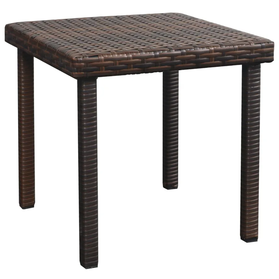 Chaise longue avec coussin et table Résine tressée Marron - 8