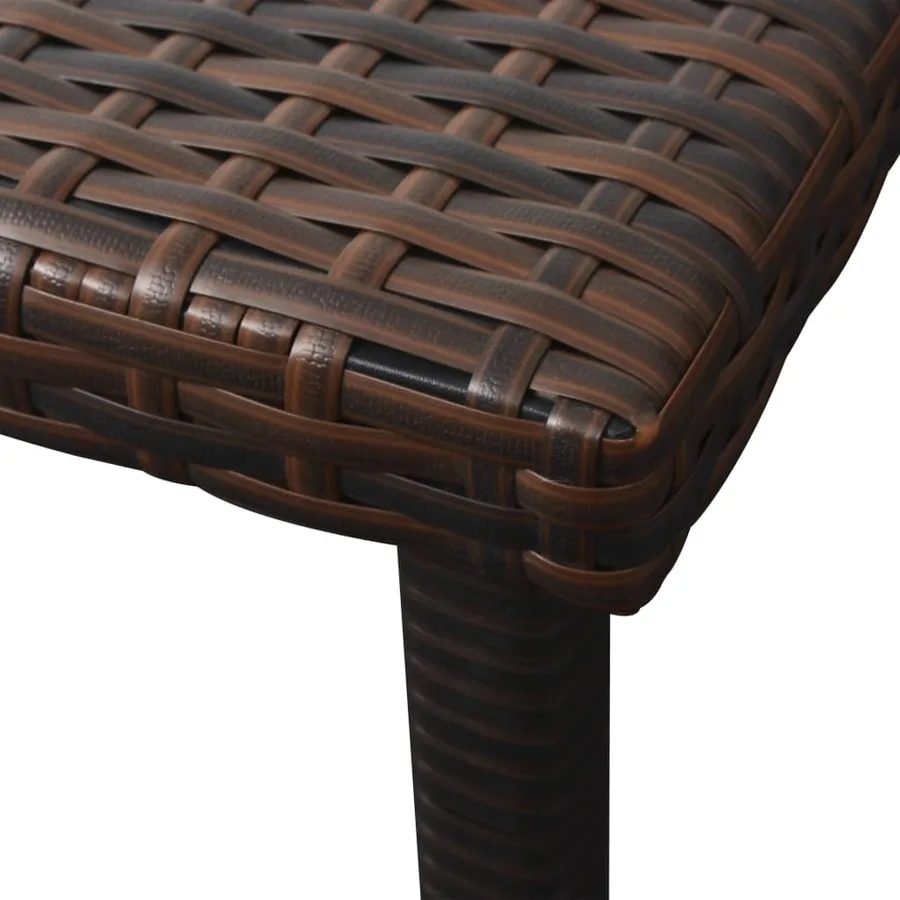 Chaise longue avec coussin et table Résine tressée Marron - 9