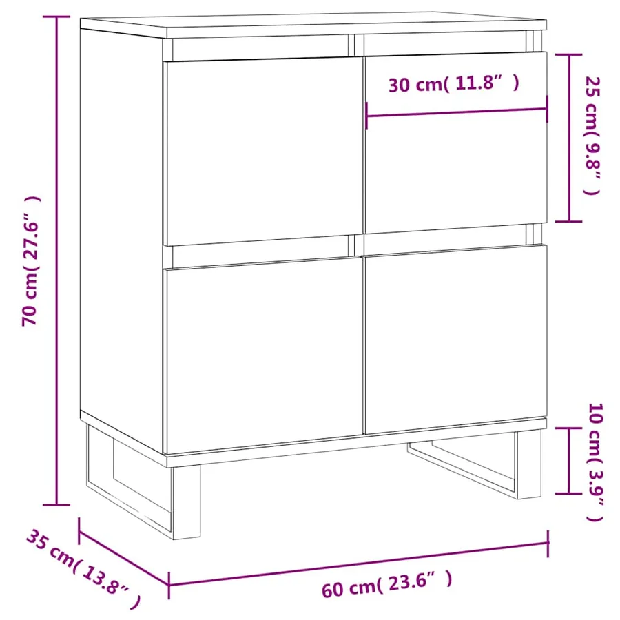 Buffet Chêne fumé 60x35x70 cm Bois d'ingénierie - 11