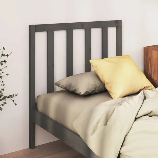 Tête de lit Gris 96x4x100 cm Bois massif de pin