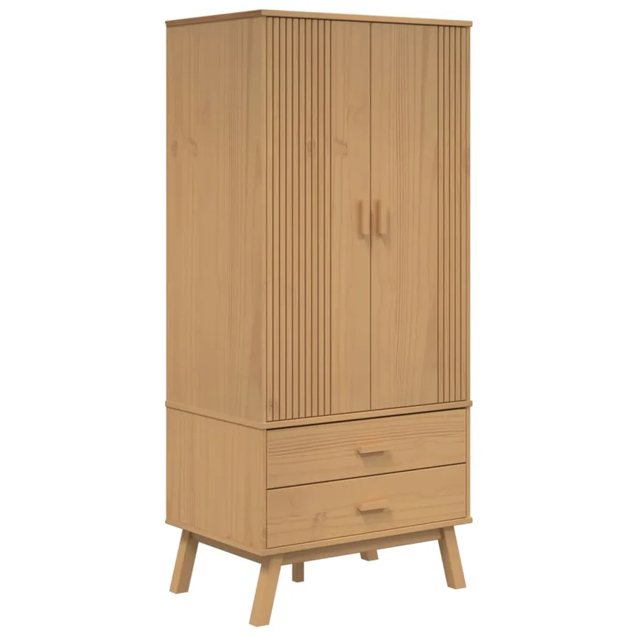 Garde-robe OLDEN marron 76,5x53x172 cm bois massif de pin - 2