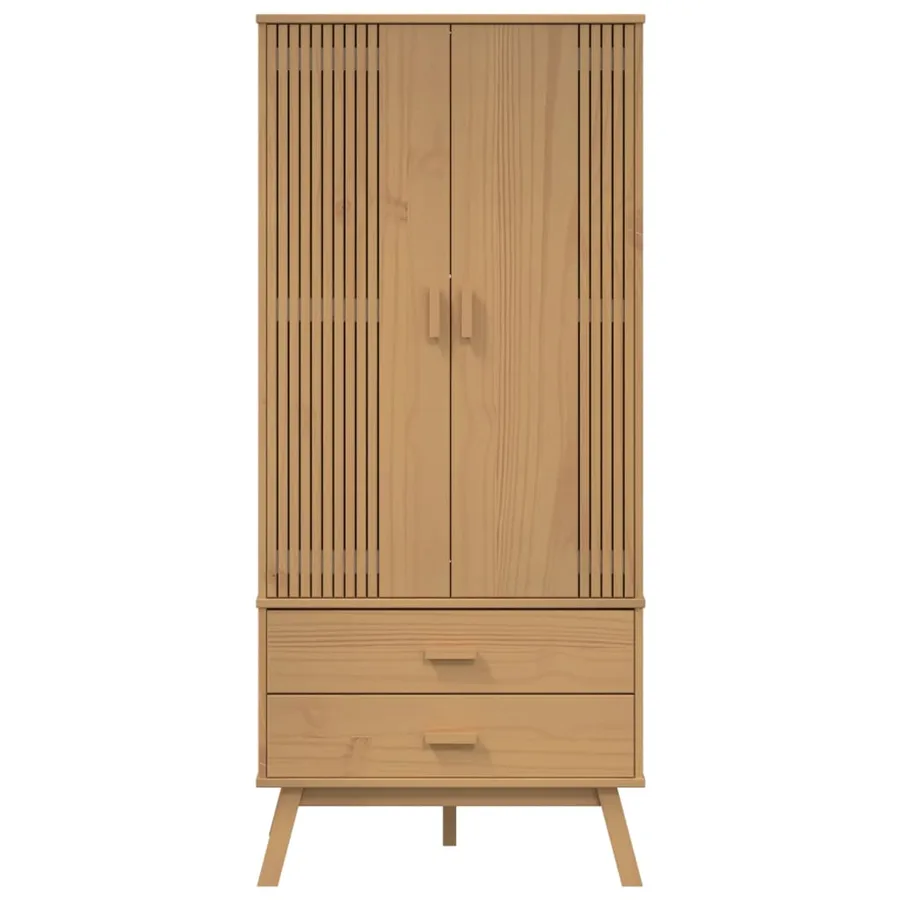 Garde-robe OLDEN marron 76,5x53x172 cm bois massif de pin - 7