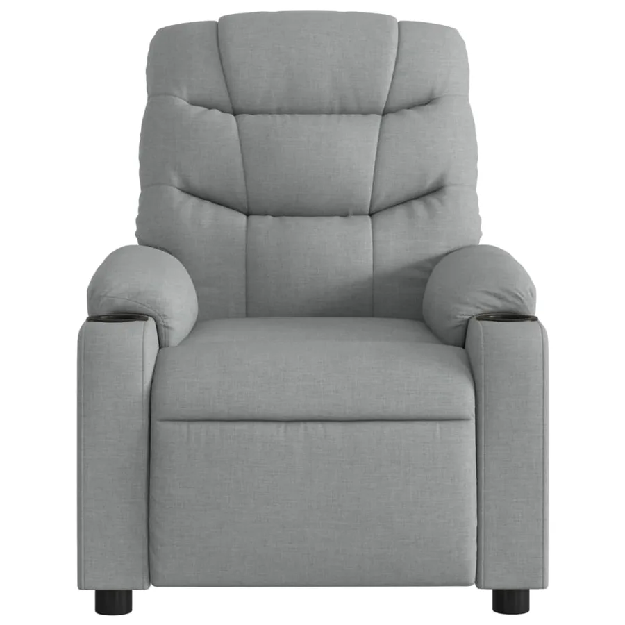 Fauteuil de massage inclinable gris clair tissu - 7