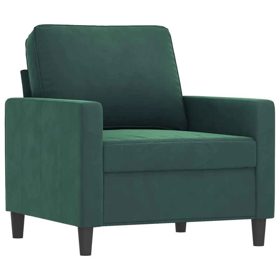 Ensemble de canapés 4 pcs avec coussins Vert foncé Velours - 3