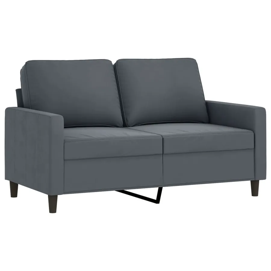Canapé à 2 places Gris foncé 120 cm Velours - 2