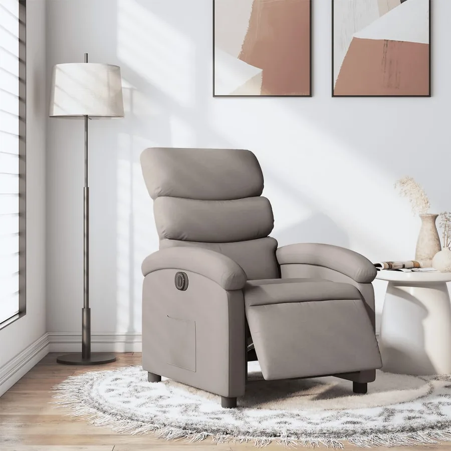 Fauteuil inclinable électrique Taupe Tissu - 15