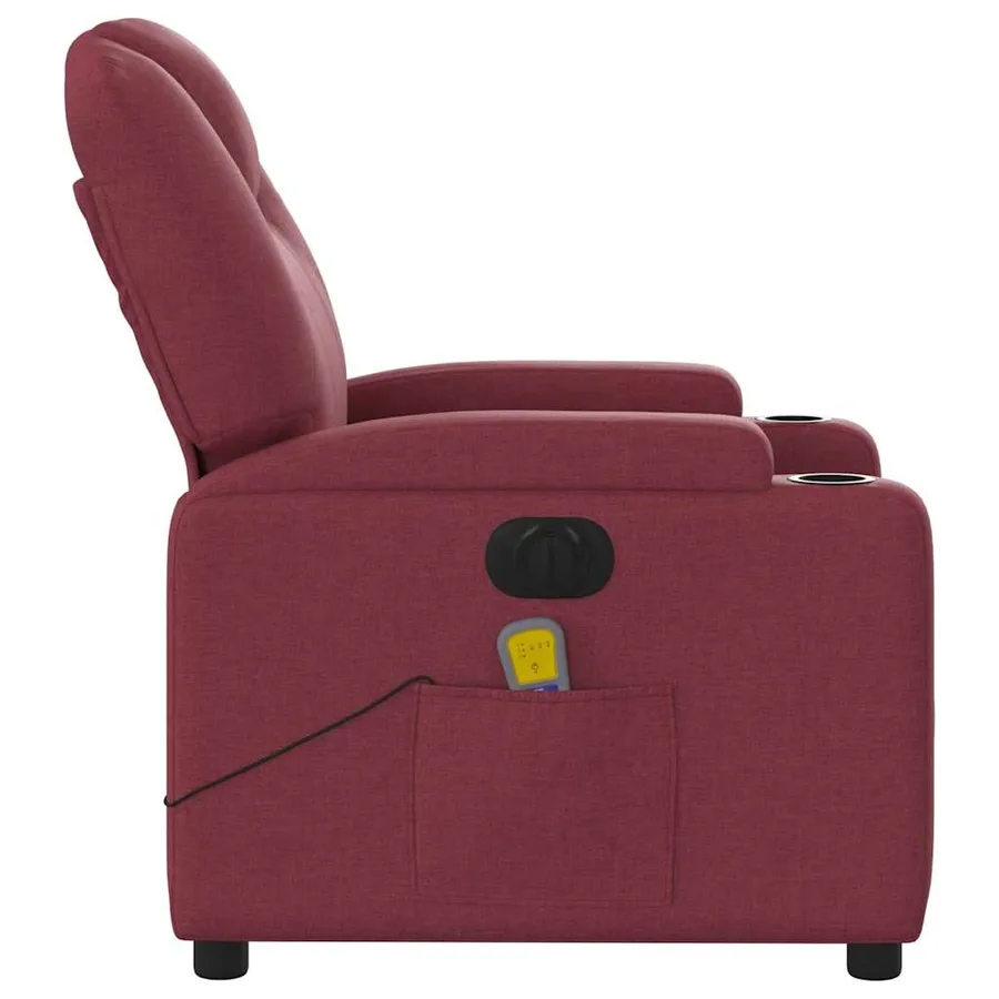Fauteuil de massage inclinable électrique Rouge bordeaux Tissu - 10