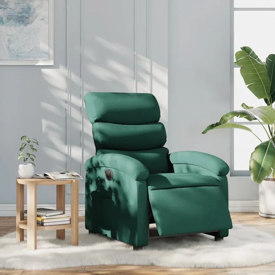 Fauteuil inclinable électrique Vert foncé Tissu - 15