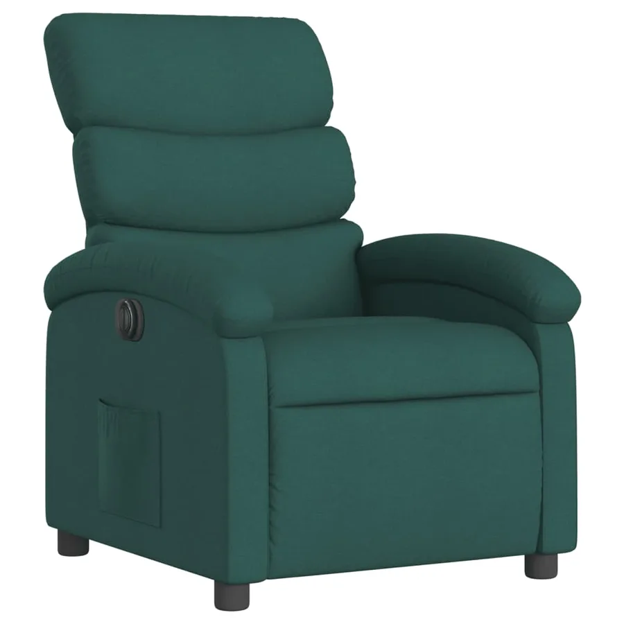 Fauteuil inclinable électrique Vert foncé Tissu - 4