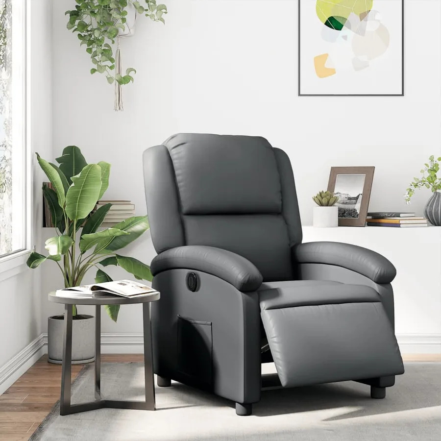 Fauteuil inclinable électrique Gris Similicuir - 16