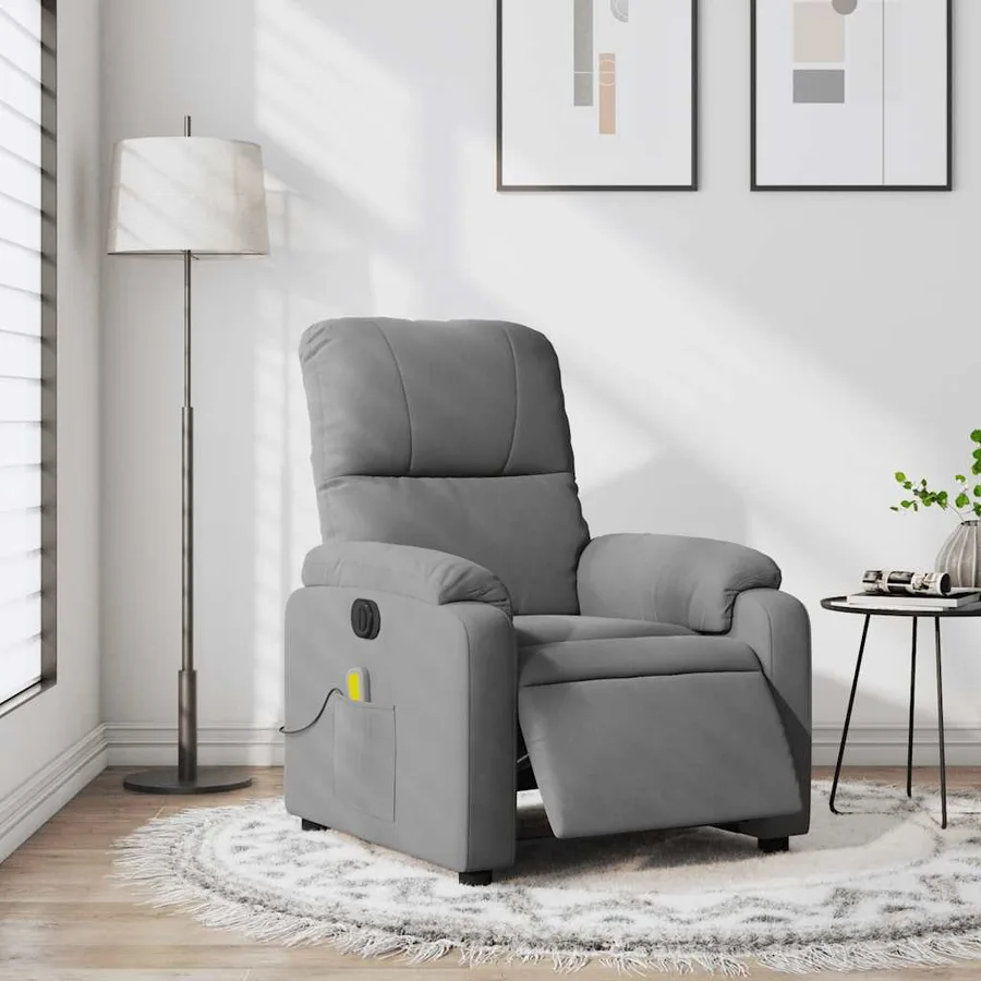 Fauteuil inclinable de massage électrique gris foncé - 15