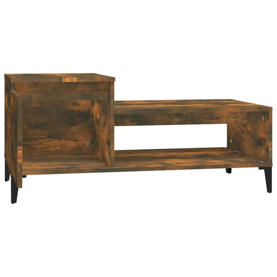 Table basse Chêne fumé 100x50x45 cm Bois d'ingénierie - 6