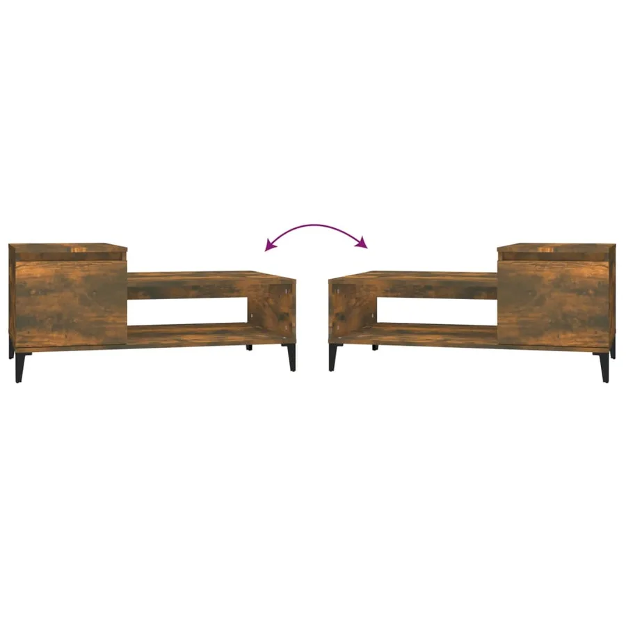 Table basse Chêne fumé 100x50x45 cm Bois d'ingénierie - 8