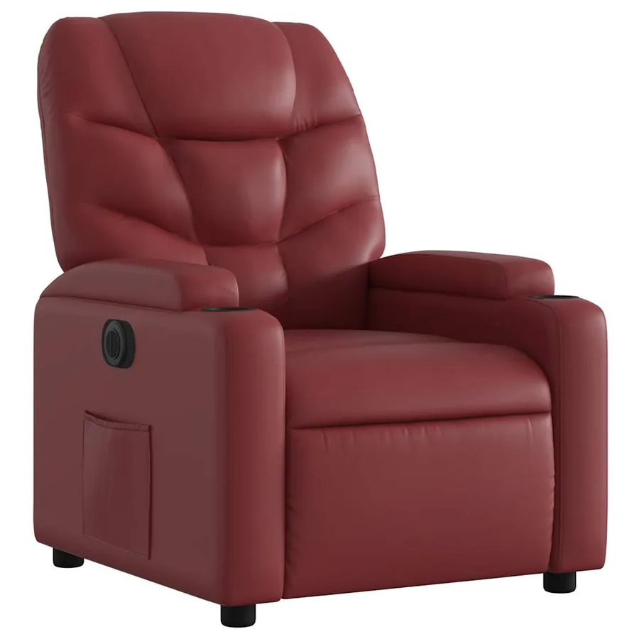 Fauteuil inclinable électrique Rouge bordeaux Similicuir - 4