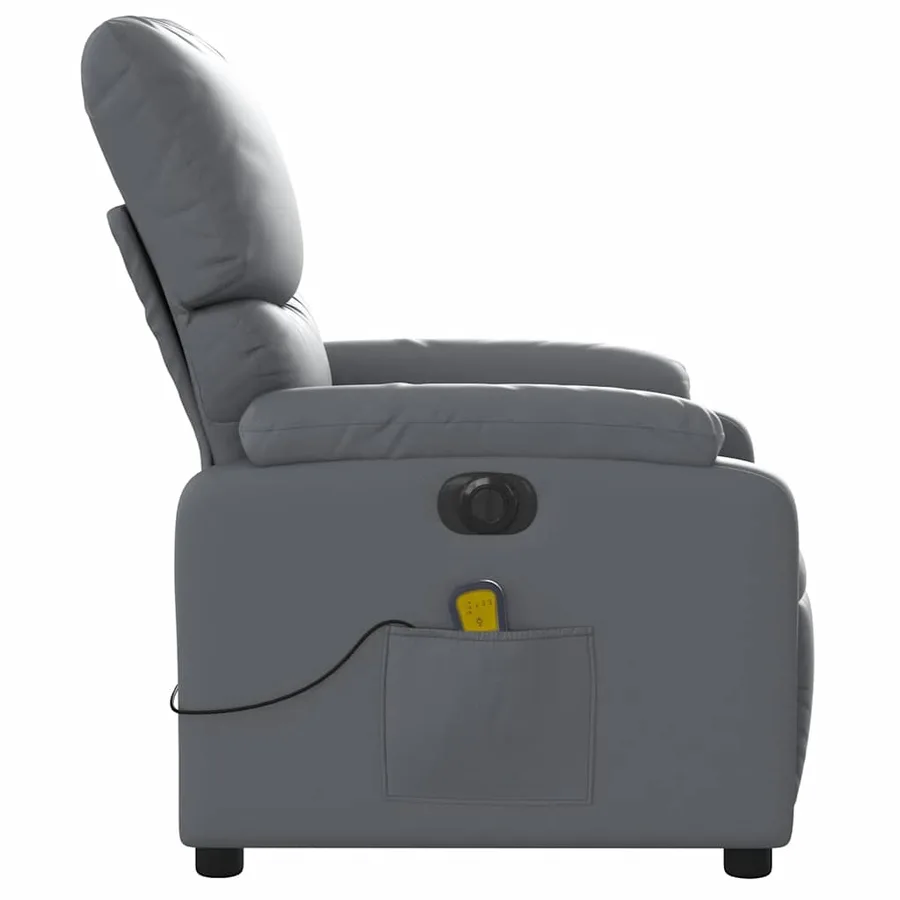 Fauteuil de massage inclinable électrique gris similicuir - 10