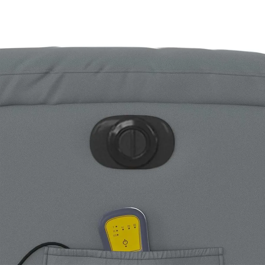 Fauteuil de massage inclinable électrique gris similicuir - 12