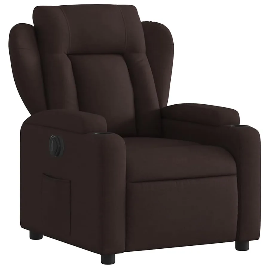 Fauteuil inclinable électrique Marron foncé Tissu - 4