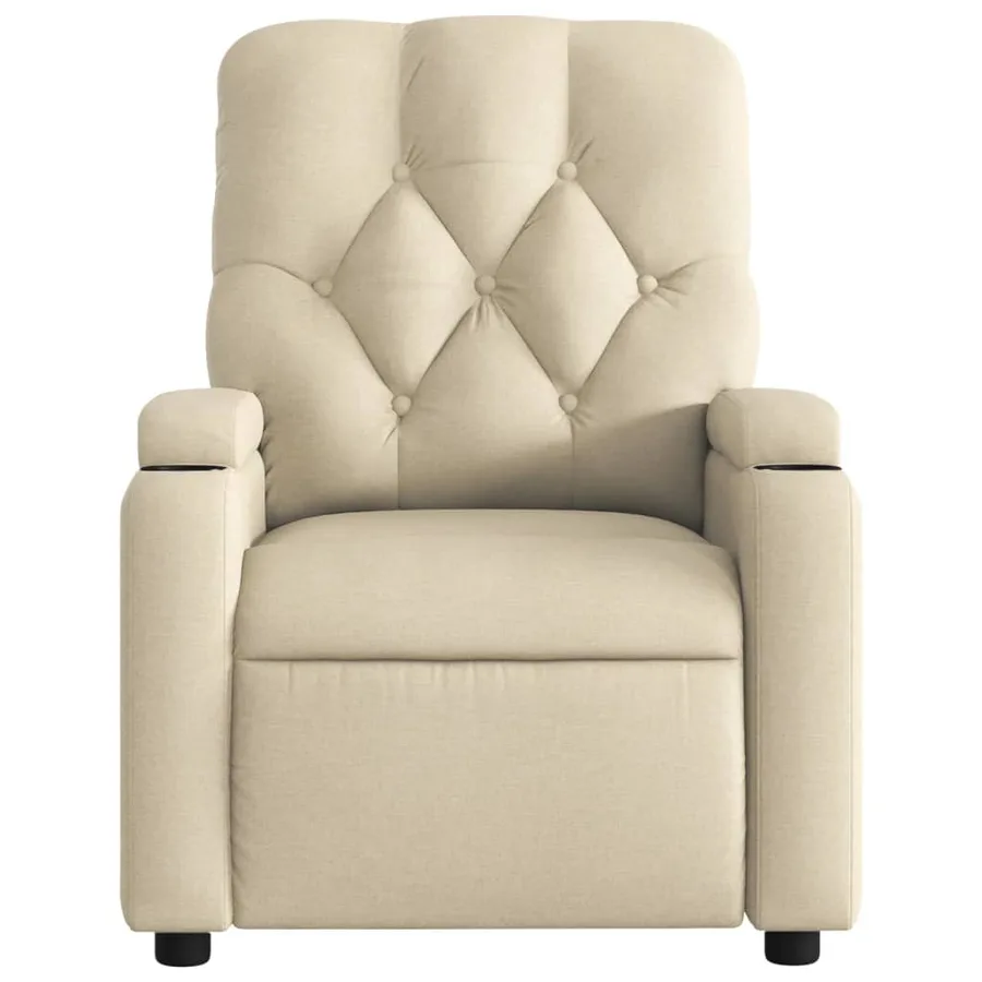 Fauteuil inclinable électrique Crème Tissu - 9