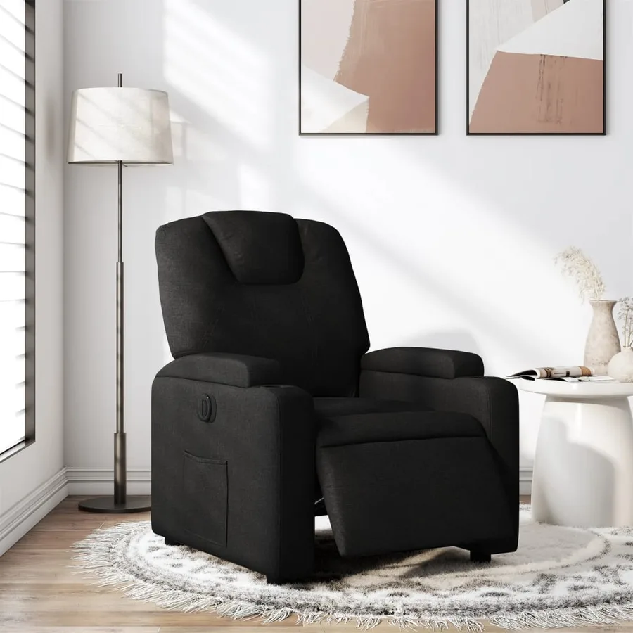 Fauteuil inclinable électrique Noir Tissu - 15