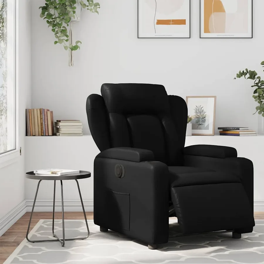 Fauteuil inclinable électrique Noir Similicuir - 16