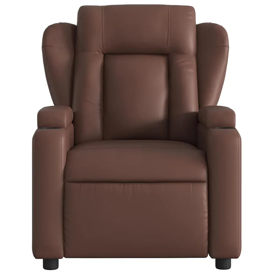 Fauteuil de massage inclinable électrique marron similicuir - 9