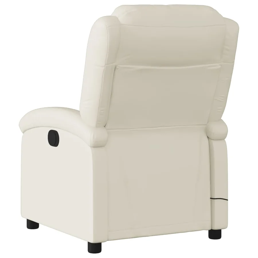 Fauteuil de massage inclinable électrique crème similicuir - 5