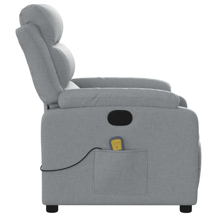 Fauteuil de massage inclinable Gris clair Tissu - 9
