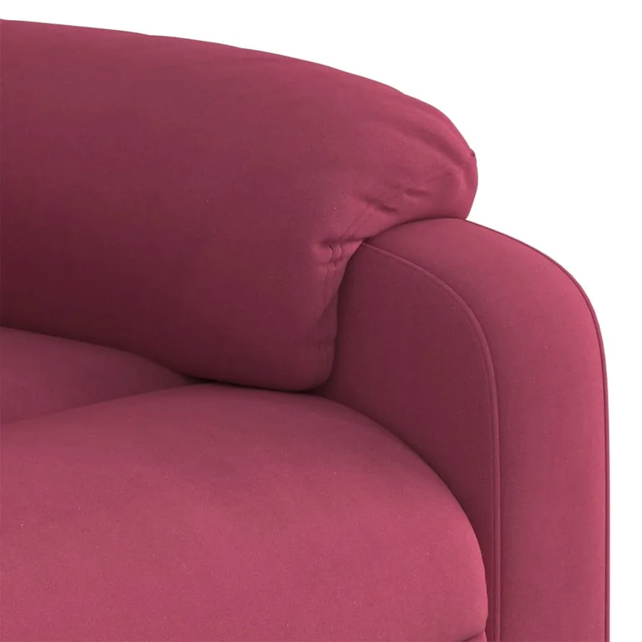 Fauteuil inclinable massage électrique rouge bordeaux velours - 11