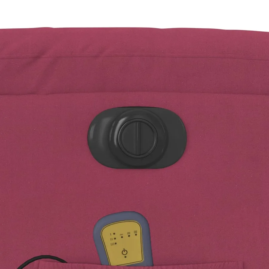 Fauteuil inclinable massage électrique rouge bordeaux velours - 12