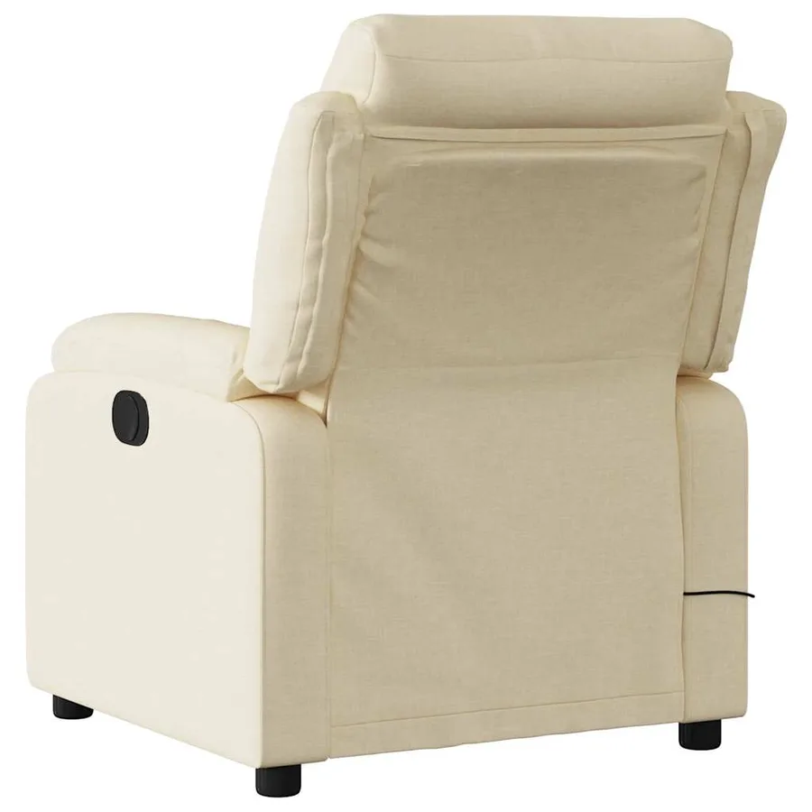 Fauteuil de massage inclinable Crème Tissu - 5