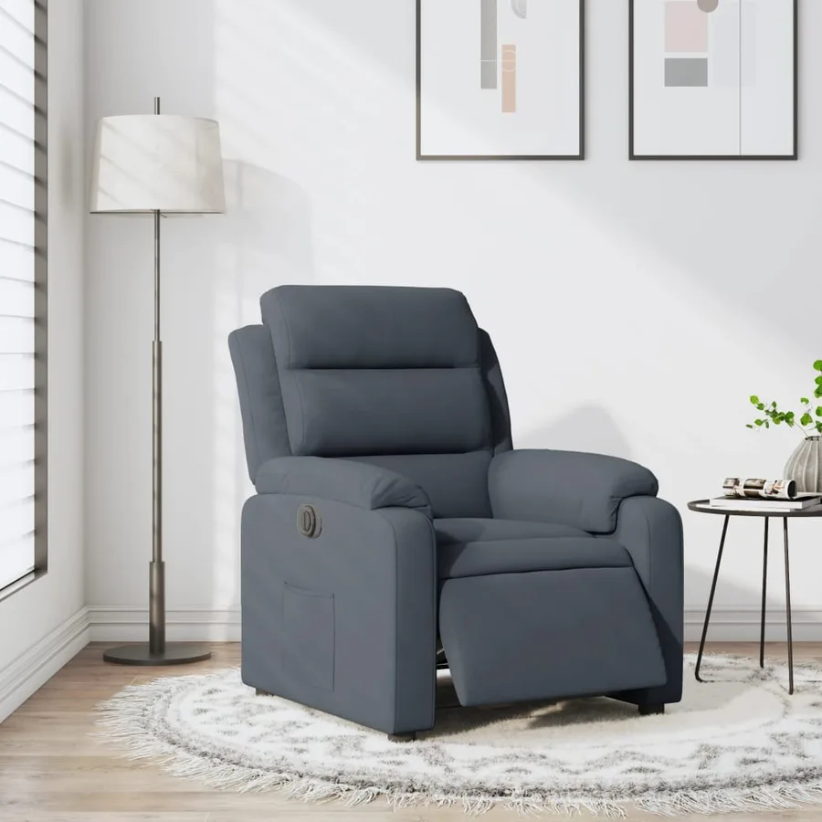 Fauteuil inclinable électrique Gris foncé Velours - 16
