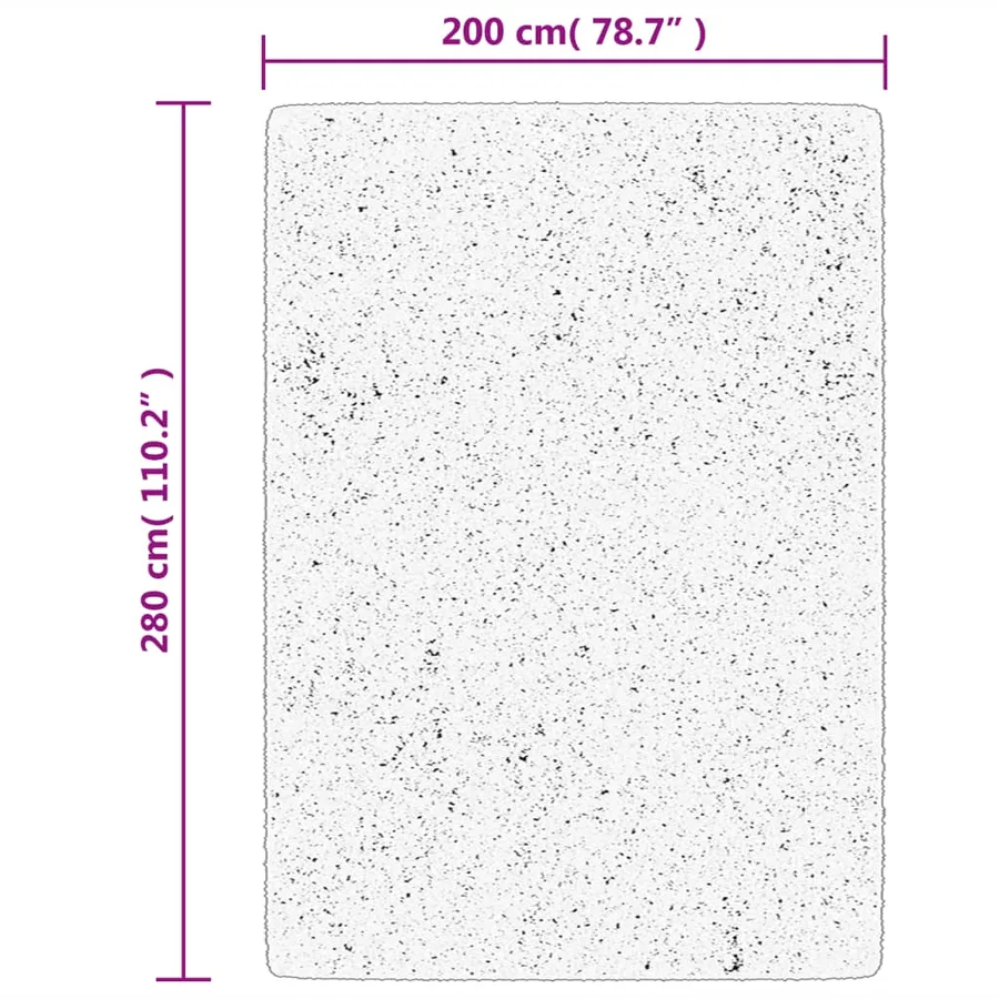 Tapis shaggy à poils longs moderne noir et crème 200x280 cm - 10