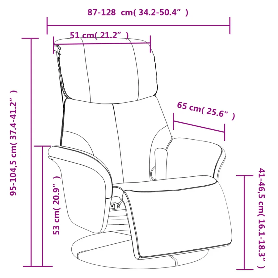 Fauteuil inclinable de massage repose-pieds marron similicuir - 11