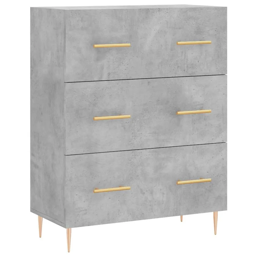 Buffet haut Gris béton 69,5x34x180 cm Bois d'ingénierie - 7