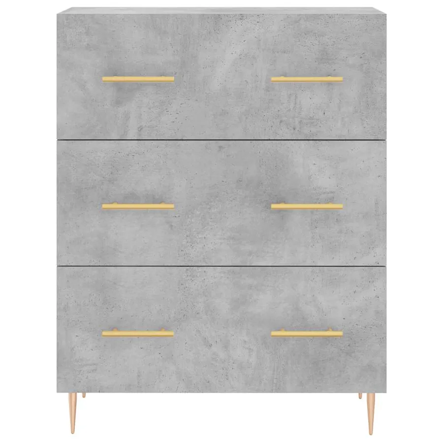 Buffet haut Gris béton 69,5x34x180 cm Bois d'ingénierie - 8
