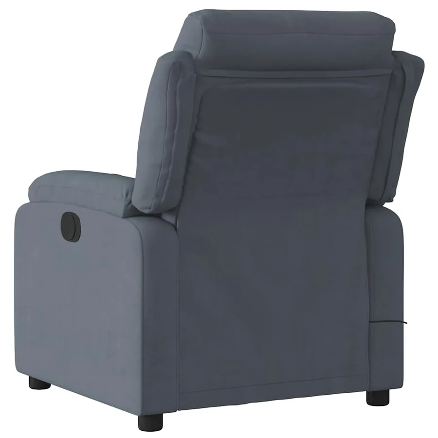 Fauteuil de massage inclinable gris foncé velours - 5